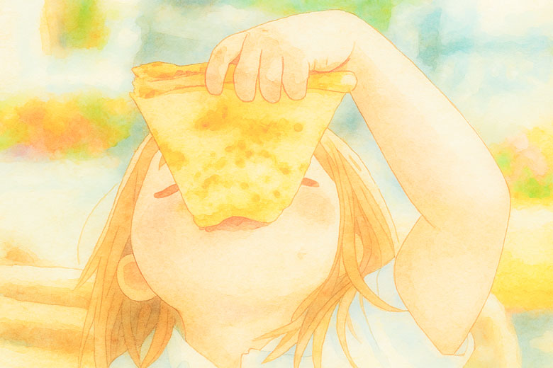 ピザを貪る女の子